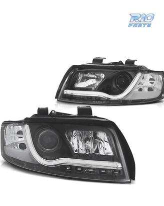 FARI PER AUDI A4 B6 00-04 LUCE DIURNA A TUBO FONDO