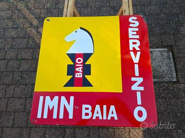 INSEGNA SMALTATA  IMN BAIO SERVIZIO ANNI 50'