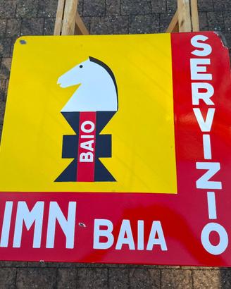 INSEGNA SMALTATA  IMN BAIO SERVIZIO ANNI 50'