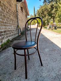 SEDIE TIPO  THONET METALLO/PLASTICA IMBOTTITE NERE