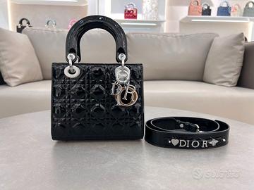 Borsa Dior Lady in vernice a quattro griglie