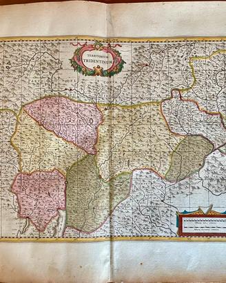 Rara grande mappa antica del Trentino Alto Adige