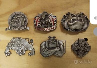 fibbie per cintura anni 80 originali bulldog 