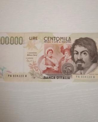 Magnifica 100 Milà lire Caravaggio 2 tipo Fds 