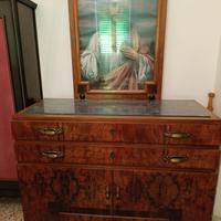 comò antico con marmo nero..!