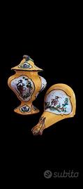 Vaso Potiche in Maiolica decorata a Mano