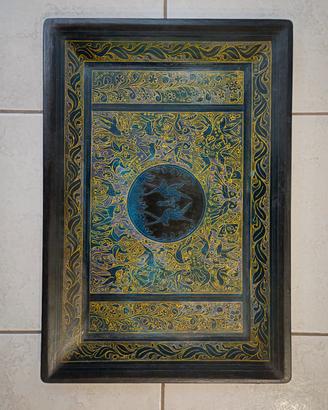 vassoio decorato in stile orientale 