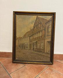 Dipinto olio su tela fine 800 primi 900