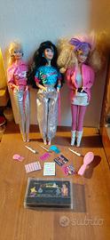 3 barbie Rockstar rokers e Derek  con accessori