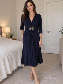 Abitino Elegante Blu Notte in Viscosa 