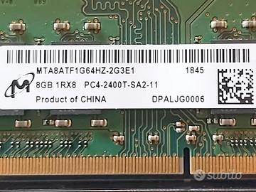 8Gb RAM DDR4 2400 MHz Sodimm Micron