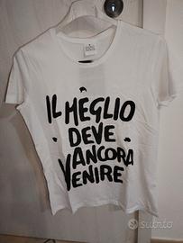 T-shirt con scritta ironica nuova - M - Lotto 5 pz