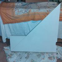 scrivania sospesa angolare bianca 