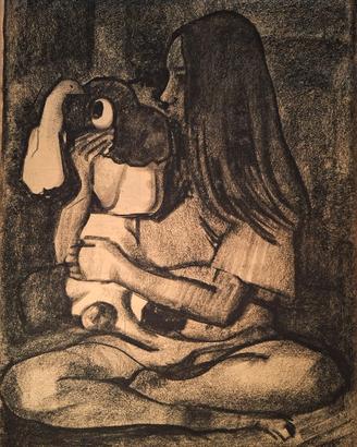 disegno a carboncino (firmato Andreani)