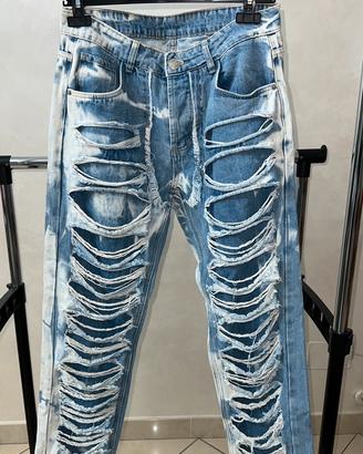 Jeans Denim Uomo Bleached Distressed - Nazzaro