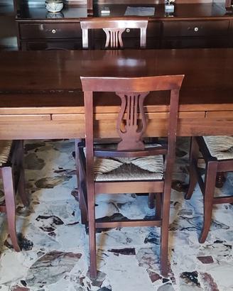 Tavolo salotto arte povera + 4 sedie