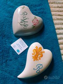 Coppia Cuori Ceramica Artigianale Liguria
