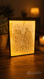 Litografia 3D personalizzata con foto reale.