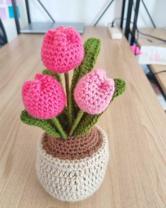 Vaso di Fiori fatto da crochet 