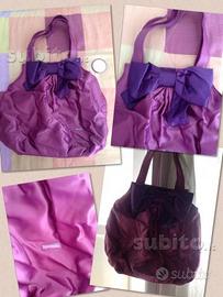 Borsa fiocco shopper camomilla milano viola ribbon