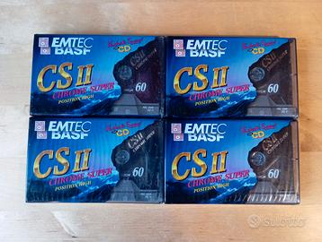 4 Musicassette BASF CS II Chrome - Nuove, anni '90
