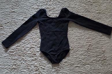 Body nero a maniche lunghe per bambina danza class
