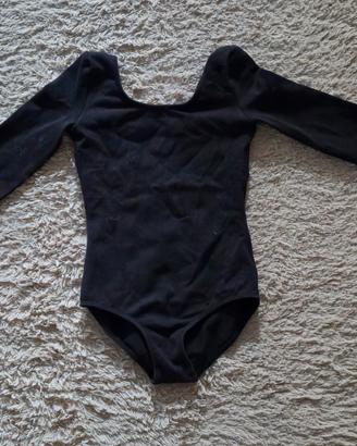 Body nero a maniche lunghe per bambina danza class