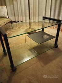 Carrello porta TV in vetro