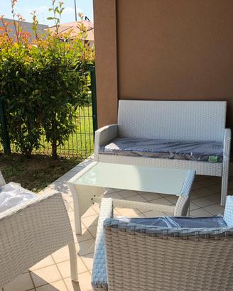 Salottino da giardino Coveri - 4 pz effetto rattan