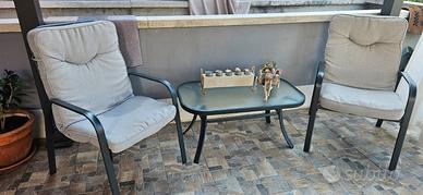 tavolino con poltrona sedia giardino 