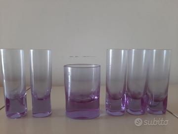 5 bicchieri e portaghiaccio vintage