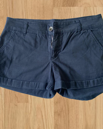 Pantaloncini Benetton blu tg 46 con risvolto