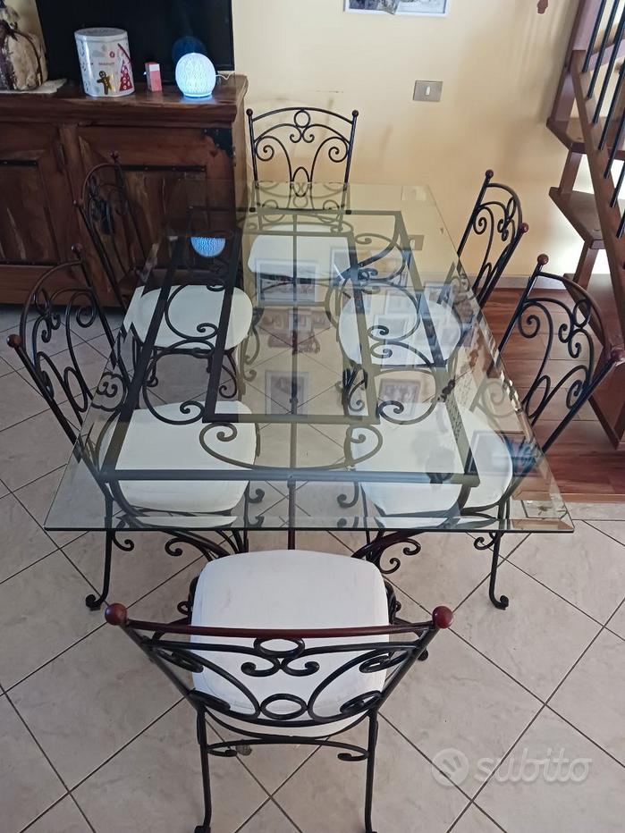 Arezzo Tavoli Da Pranzo In Vetro E Ferro Battuto Sedie In Ferro