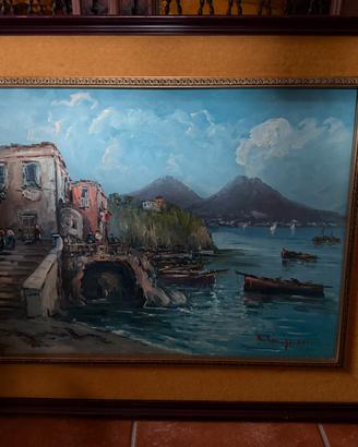 Quadro olio Roberto Carignani di Napoli 70X90 cm