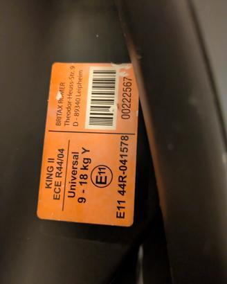 Seggiolino Auto Britax Römer KING II (9-18kg)