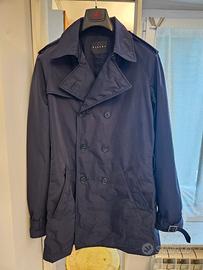 Trench blu doppio petto Sisley