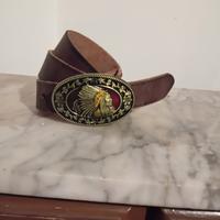 cintura di pelle fibbia nativo americano