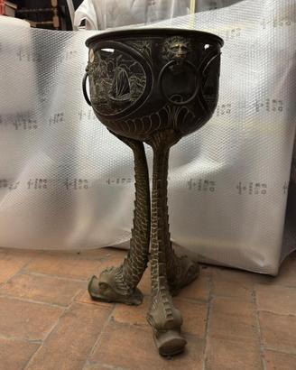Braciere Porta-vaso Antico in Ottone
