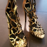 Sandali Vernice Oro LFL USA tacco 13 TG 40.5