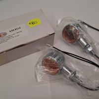 Coppia frecce moto in metallo cromate "groved" l