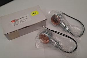 Coppia frecce moto in metallo cromate "groved" l