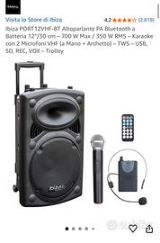 CASSA IBIZA PORT12VHF-BT 12” 700W MAI USATA