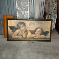 Poster retro letto con cornice legno artigianale