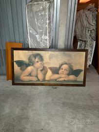 Poster retro letto con cornice legno artigianale