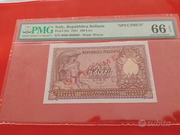 100 lire Italia(elmata)  campione 