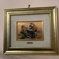 Quadro vintage P. Manna con cornice dorata