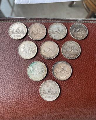 Monete 500 lire di argento caravelle