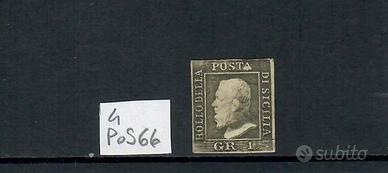 1859 SICILIA 1 GRANA VERDE OLIVA GRIGIASTRO MH * P