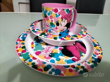 Set piatti e bicchieri Minnie Disney 