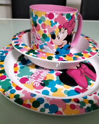 Set piatti e bicchieri Minnie Disney 